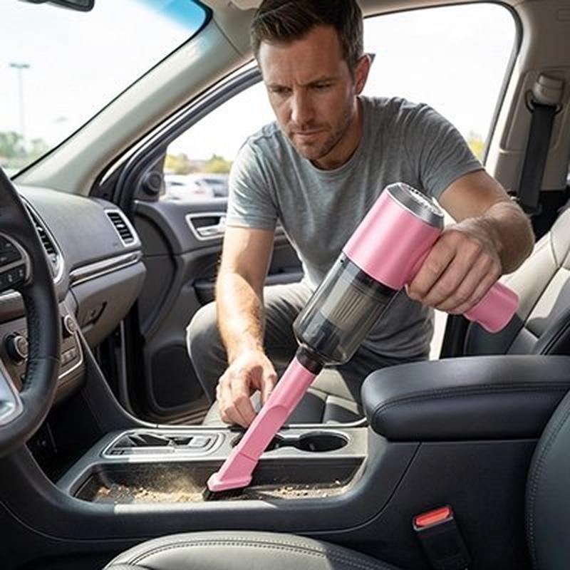 Aspirateur Voiture Sans Fil | Rose Compact LED