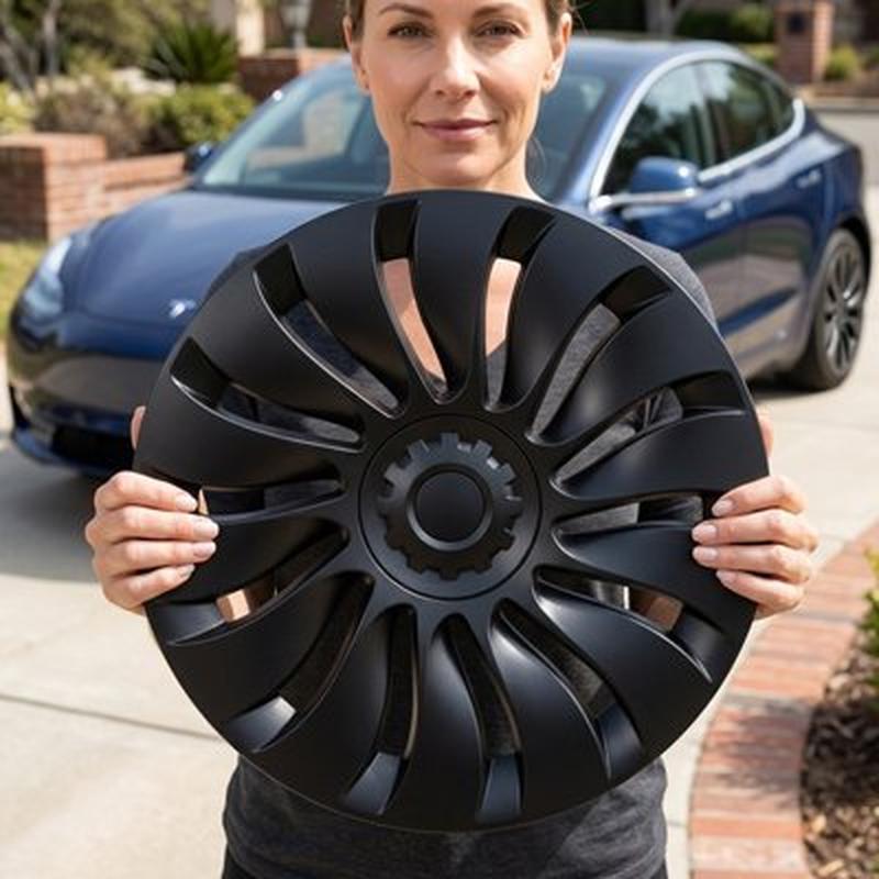 Enjoliveur Voiture | Design Turbine Réacteur | Gris Anthracite & Noir Mat