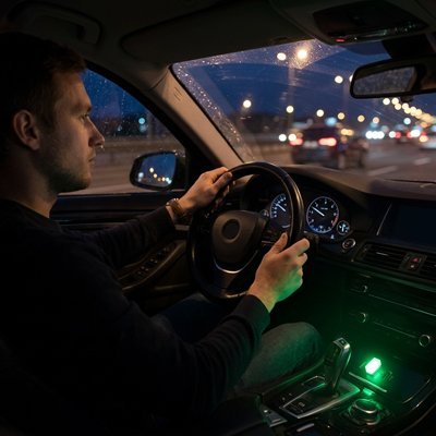 LED Habitacle Voiture PowerDrive | Détection Auto | Blanc Vert Jaune - Automobile4roues.com