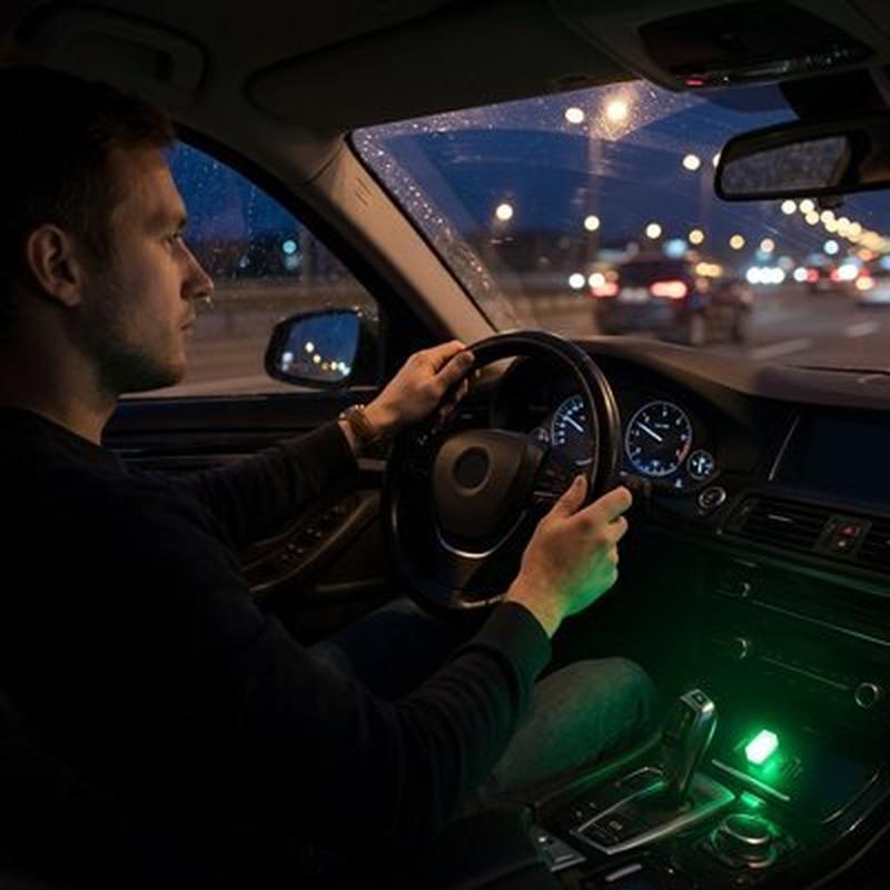 LED Habitacle Voiture PowerDrive | Détection Auto | Blanc Vert Jaune