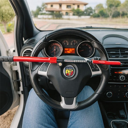 Antivol Voiture Volant | Télescopique Acier Renforcé Rouge - Automobile4roues.com