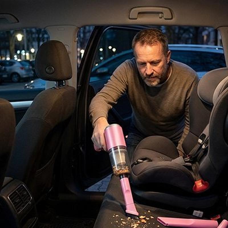 Aspirateur Voiture Sans Fil | Rose Compact LED