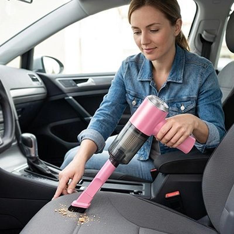 Aspirateur Voiture Sans Fil | Rose Compact LED