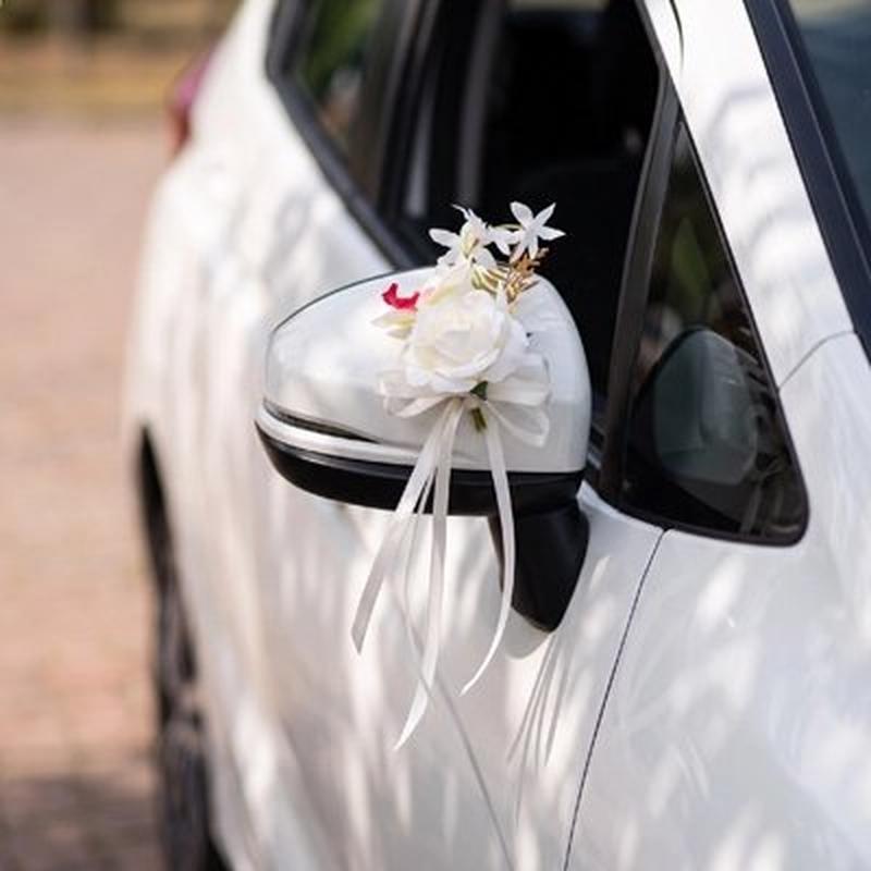 Décoration Voiture Mariage Fixation Rétroviseur