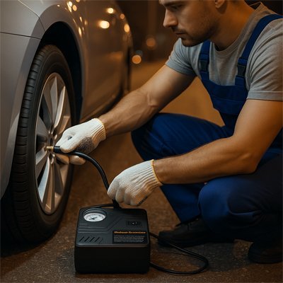 Gonfleur Pneu Allume - Cigare | Manomètre Analogique - Automobile4roues.com
