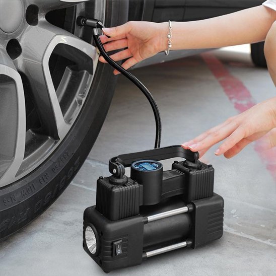 Gonfleur Pneu Double Moteur 12V | Gonflage Rapide - Automobile4roues.com