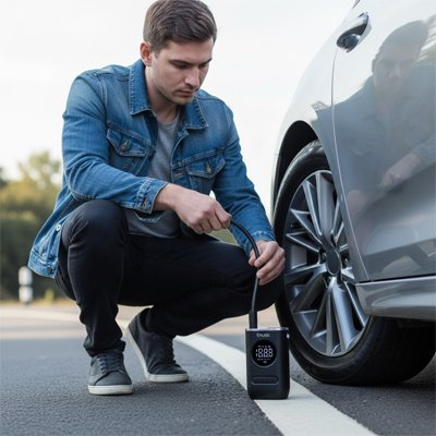 Gonfleur Pneu Portable Rechargeable | Arrêt Automatique - Automobile4roues.com