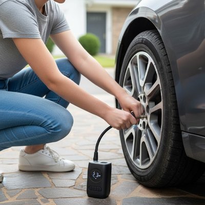 Gonfleur Pneu Portable Rechargeable | Arrêt Automatique - Automobile4roues.com