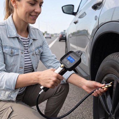Manoмètre Pression Pneu 2-en-1 avec Gonfleur - Automobile4roues.com