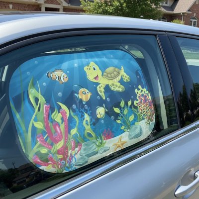 Pare-Soleil Voiture | Motif Fond Marin & Vie Aquatique - Automobile4roues.com