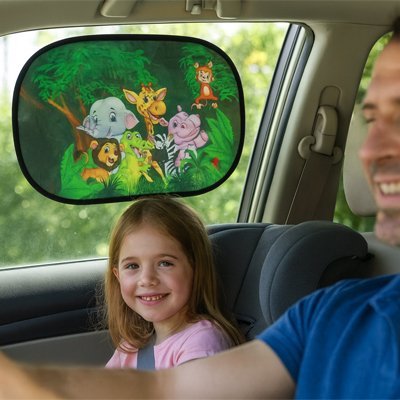 Pare-Soleil Voiture | Motif Jungle & Animaux Sauvages - Automobile4roues.com