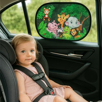 Pare-Soleil Voiture | Motif Jungle & Animaux Sauvages - Automobile4roues.com