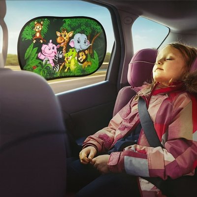 Pare-Soleil Voiture | Motif Jungle & Animaux Sauvages - Automobile4roues.com