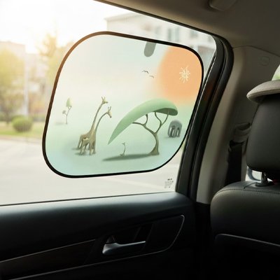 Pare-Soleil Voiture | Motif Savane Africaine & Animaux - Automobile4roues.com