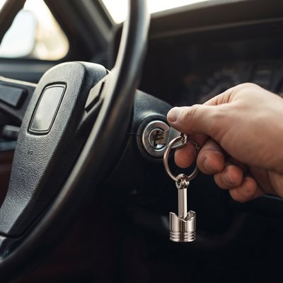 Porte-clé Voiture | Piston Miniature Élégant - Automobile4roues.com
