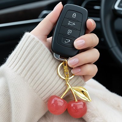 Porte-Clé Cerises Scintillantes | Résine & Paillettes | Mignon - Automobile4roues.com