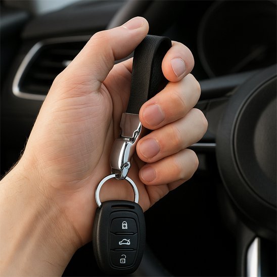 Porte Clé | Félin Chrome & Cuir Synthétique | Élégance Auto - Automobile4roues.com
