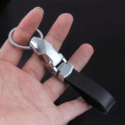 Porte Clé | Félin Chrome & Cuir Synthétique | Élégance Auto - Automobile4roues.com