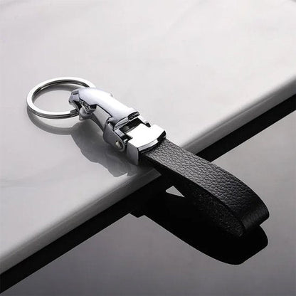 Porte Clé | Félin Chrome & Cuir Synthétique | Élégance Auto - Automobile4roues.com