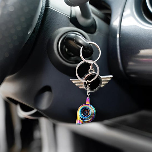 Porte Clé Turbo | Métallique Turbine Rotative | Cadeau Passionné Auto - Automobile4roues.com