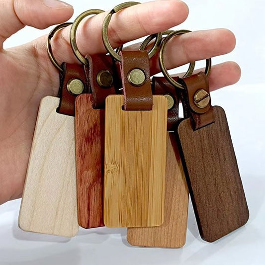 Porte-Clé Voiture Artisanal | Bois Véritable & Cuir - Automobile4roues.com