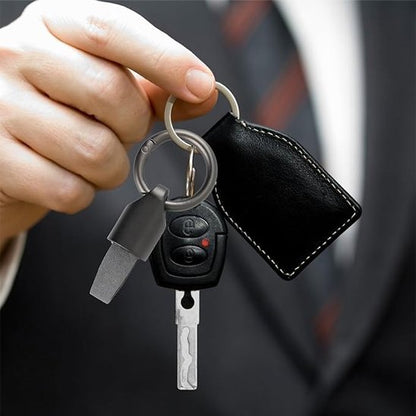 Porte-Clé Voiture | Cuir Véritable & Métal Chromé - Automobile4roues.com