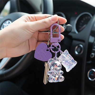 Porte clés | Ourson Paillettes Kawaii - Automobile4roues.com