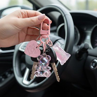 Porte clés | Ourson Paillettes Kawaii - Automobile4roues.com
