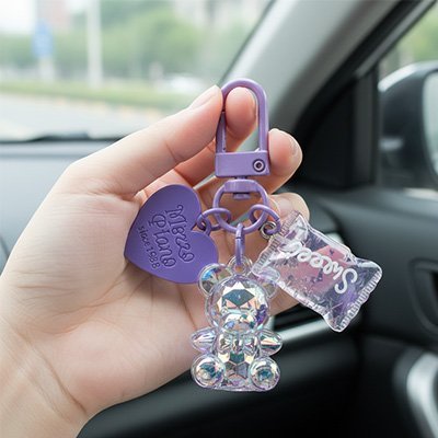 Porte clés | Ourson Paillettes Kawaii - Automobile4roues.com