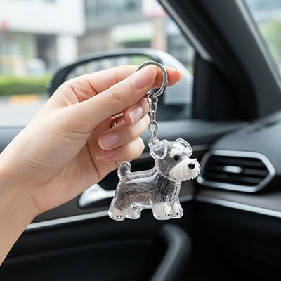 Porte-clés Schnauzer transparent - Automobile4roues.com