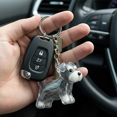 Porte-clés Schnauzer transparent - Automobile4roues.com