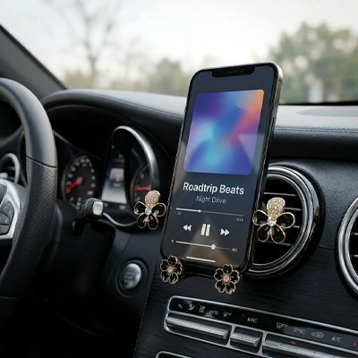 Support Téléphone Voiture | Design Fleur Stable & Universel - Automobile4roues.com