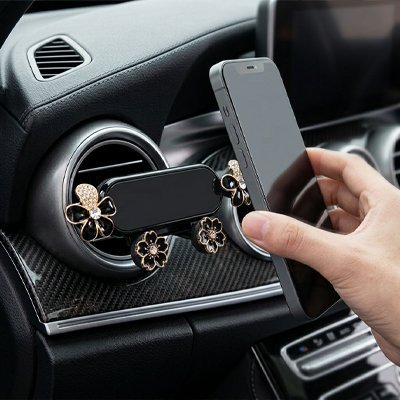 Support Téléphone Voiture | Design Fleur Stable & Universel - Automobile4roues.com