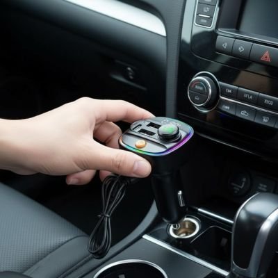 Transmetteur FM Bluetooth Voiture | CarAudio Pro RGB - Automobile4roues.com