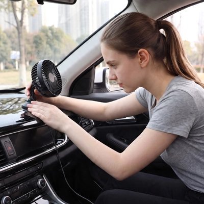 Ventilateur voiture | Double Tête Rotative 360° - Automobile4roues.com