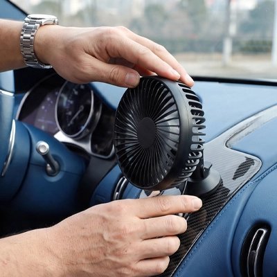 Ventilateur voiture | Double Tête Rotative 360° - Automobile4roues.com